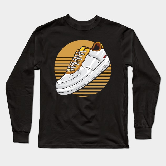 Force Gold Medal Retro Sneaker Long Sleeve T-Shirt by milatees